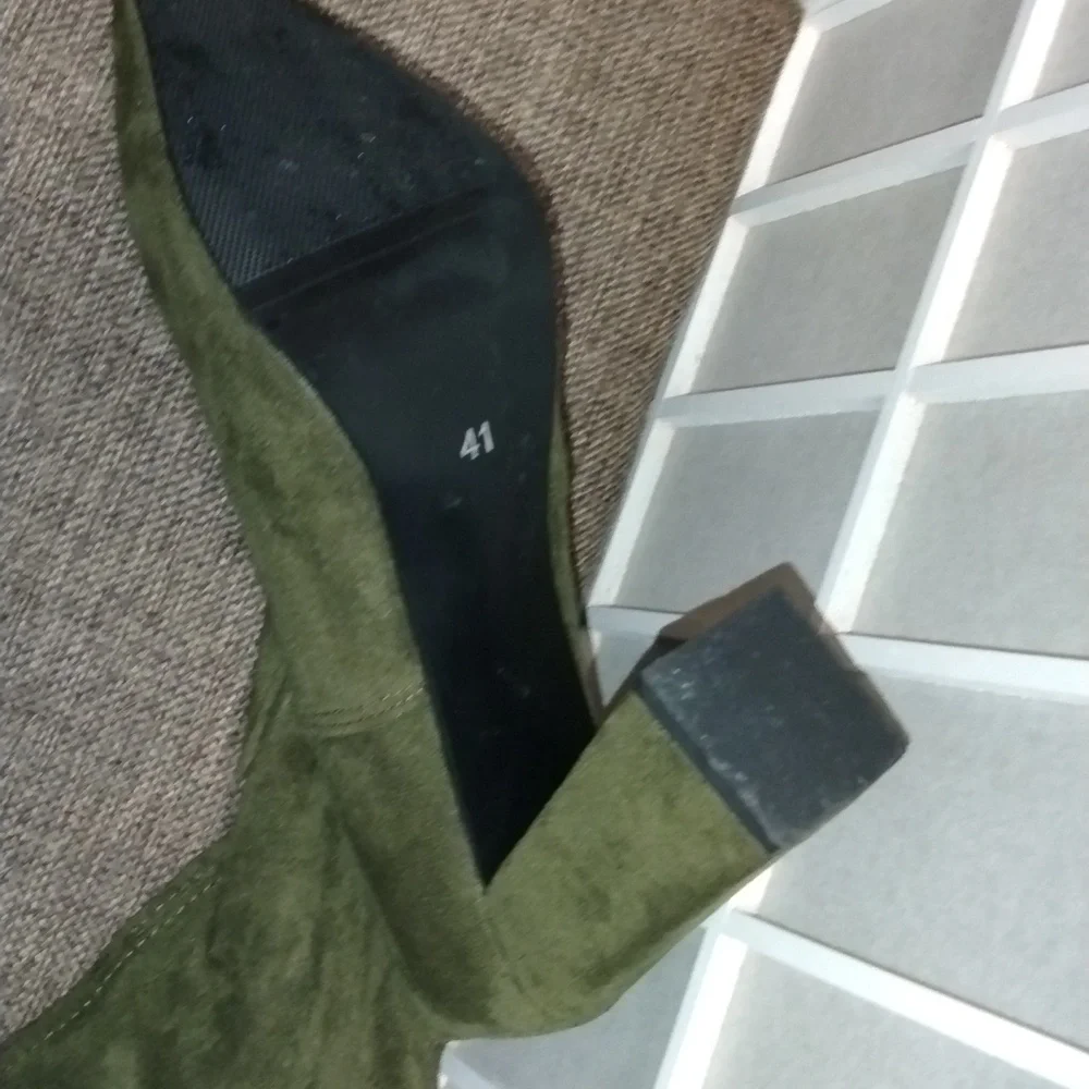 Olive Green Over-the-Knee Boots